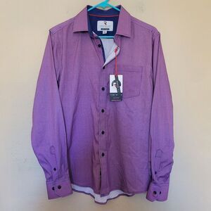 International Report Performance Shirt Mens Medium  4-Way Stretch Button Up NWT